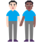 Men Holding Hands- Light Skin Tone- Medium-Dark Skin Tone emoji on Microsoft